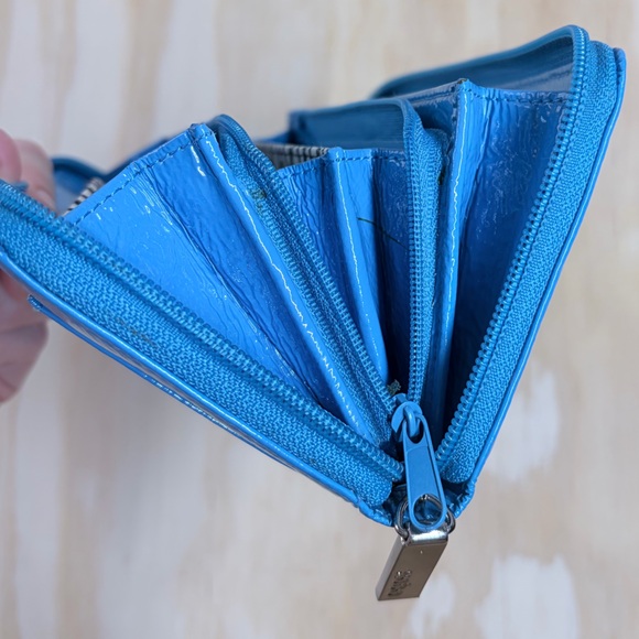 HOBO Turquoise Leather Zip Around Wallet Continental Organizer aqua - Picture 12 of 16